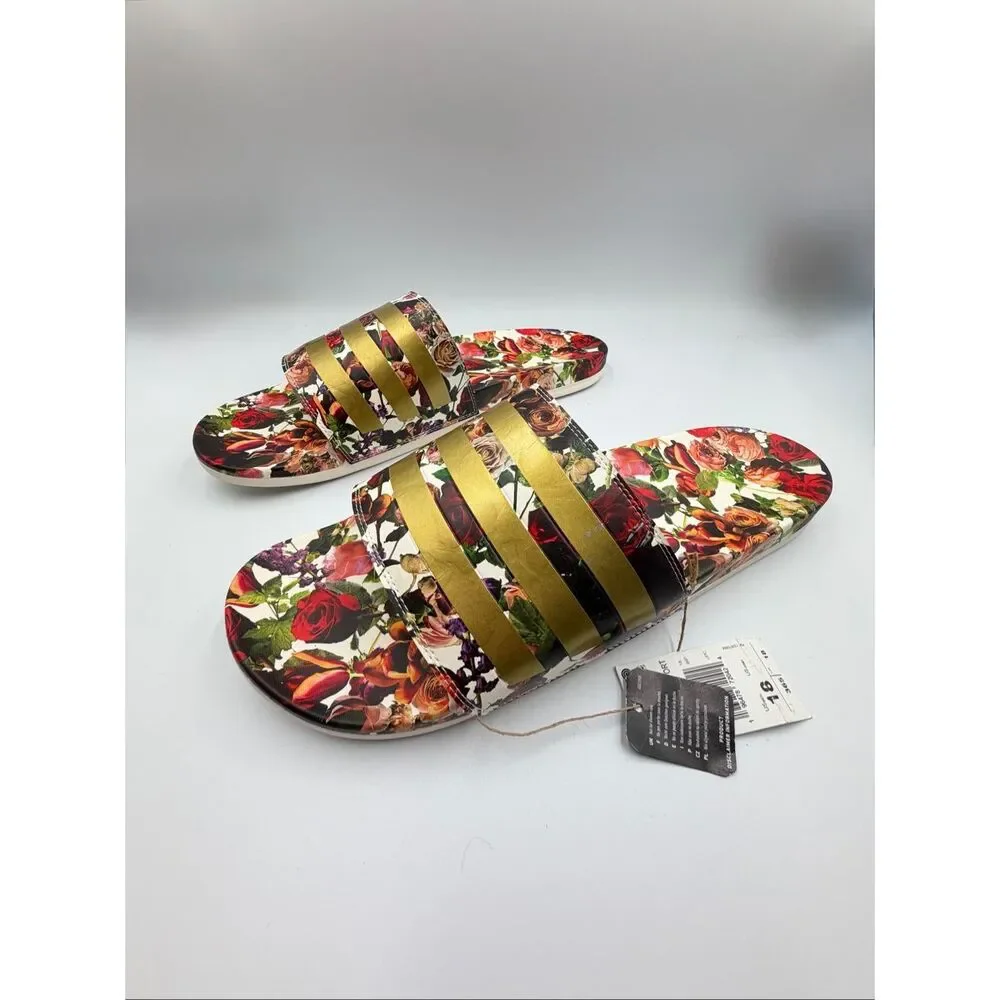 Adidas Adilette Floral Print Slides Sandals NWT Men’s Size 18 EU 54 Rare